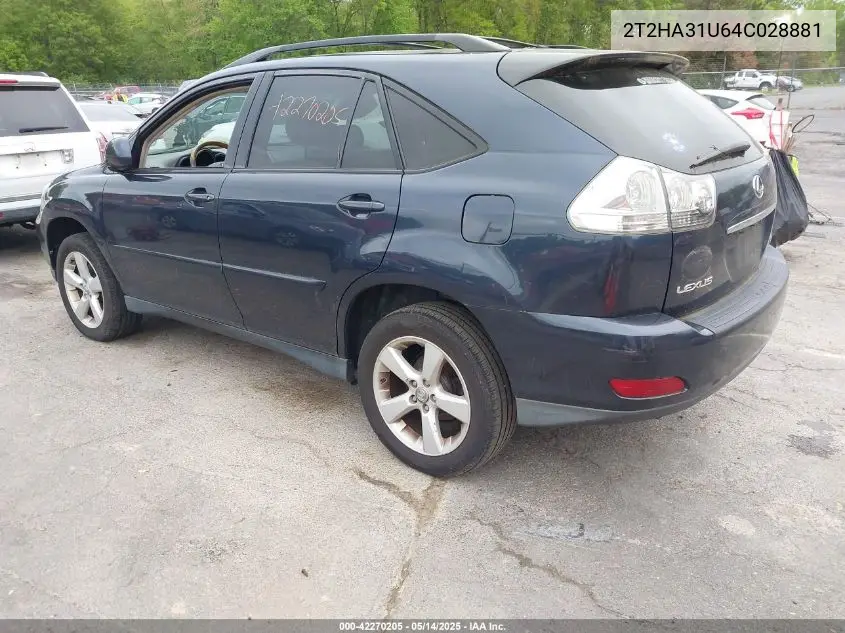 2004 Lexus Rx 330 VIN: 2T2HA31U64C028881 Lot: 42270205