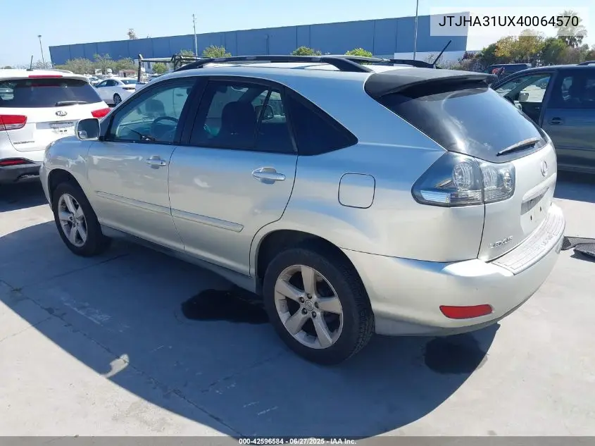 2004 Lexus Rx 330 VIN: JTJHA31UX40064570 Lot: 42596584