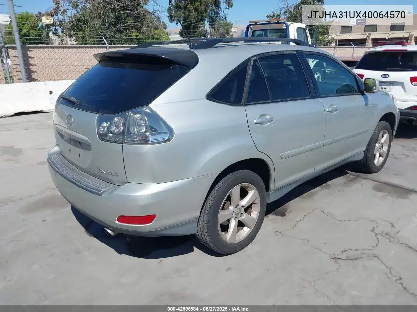 2004 Lexus Rx 330 VIN: JTJHA31UX40064570 Lot: 42596584