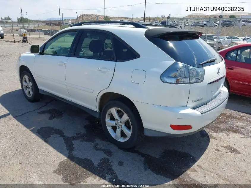 2004 Lexus Rx 330 VIN: JTJHA31U940038235 Lot: 42597040