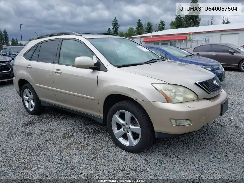 2004 Lexus Rx 330 VIN: JTJHA31U640057504 Lot: 42620461