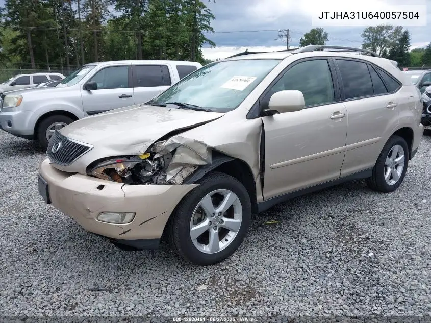 2004 Lexus Rx 330 VIN: JTJHA31U640057504 Lot: 42620461