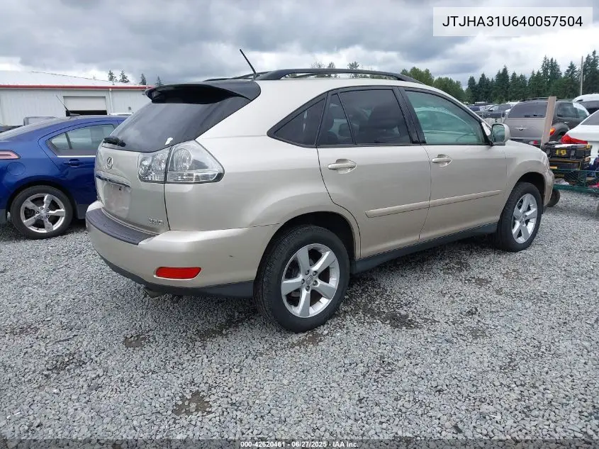 2004 Lexus Rx 330 VIN: JTJHA31U640057504 Lot: 42620461