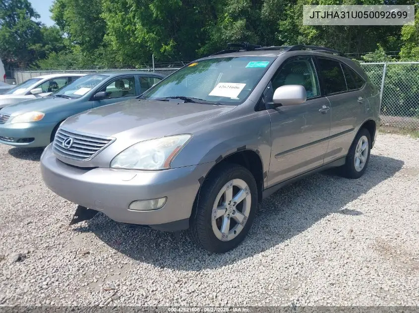 2005 Lexus Rx 330 VIN: JTJHA31U050092699 Lot: 42621606