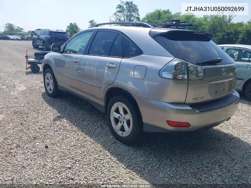 2005 Lexus Rx 330 VIN: JTJHA31U050092699 Lot: 42621606