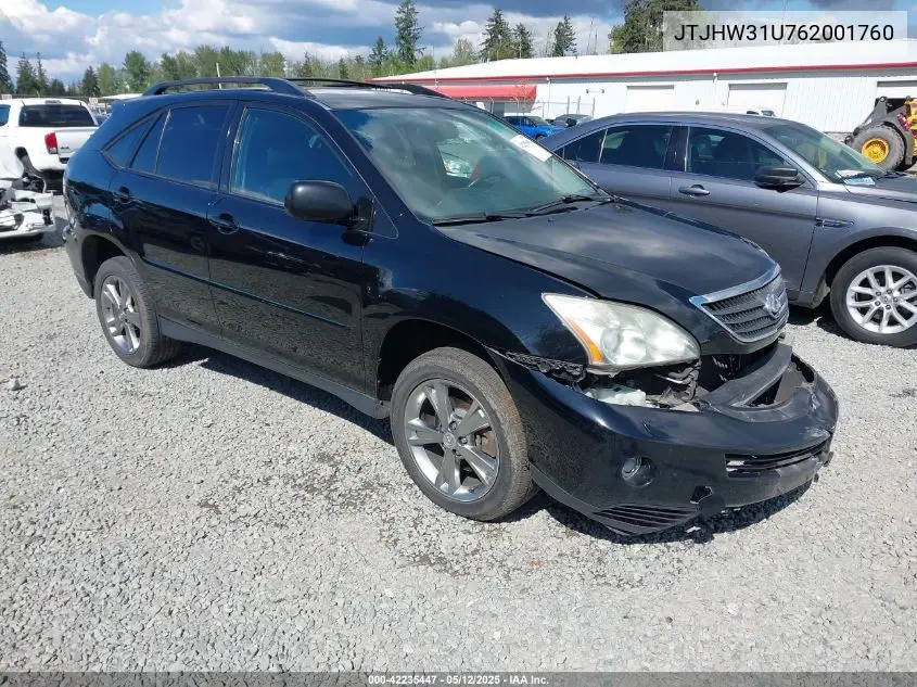 2006 Lexus Rx 400H VIN: JTJHW31U762001760 Lot: 42235447
