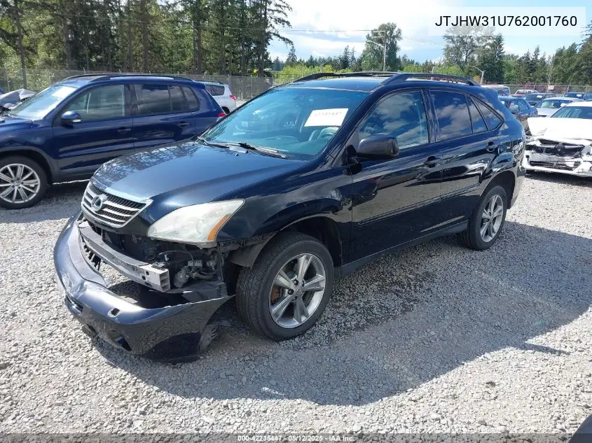 2006 Lexus Rx 400H VIN: JTJHW31U762001760 Lot: 42235447