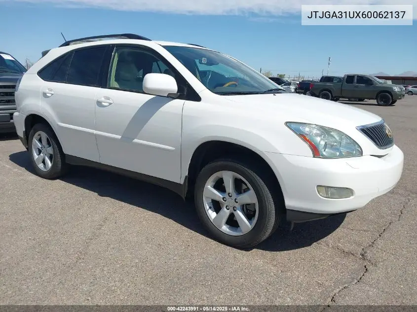 2006 Lexus Rx 330 VIN: JTJGA31UX60062137 Lot: 42243991