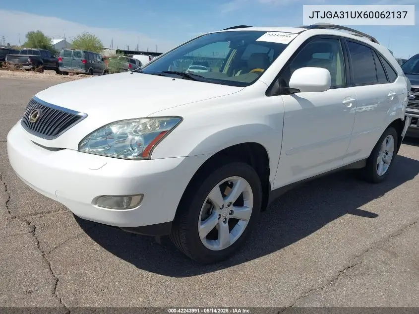 2006 Lexus Rx 330 VIN: JTJGA31UX60062137 Lot: 42243991