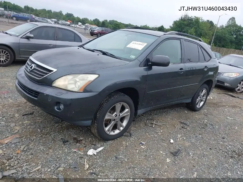 2006 Lexus Rx 400H VIN: JTJHW31U460043430 Lot: 42622044