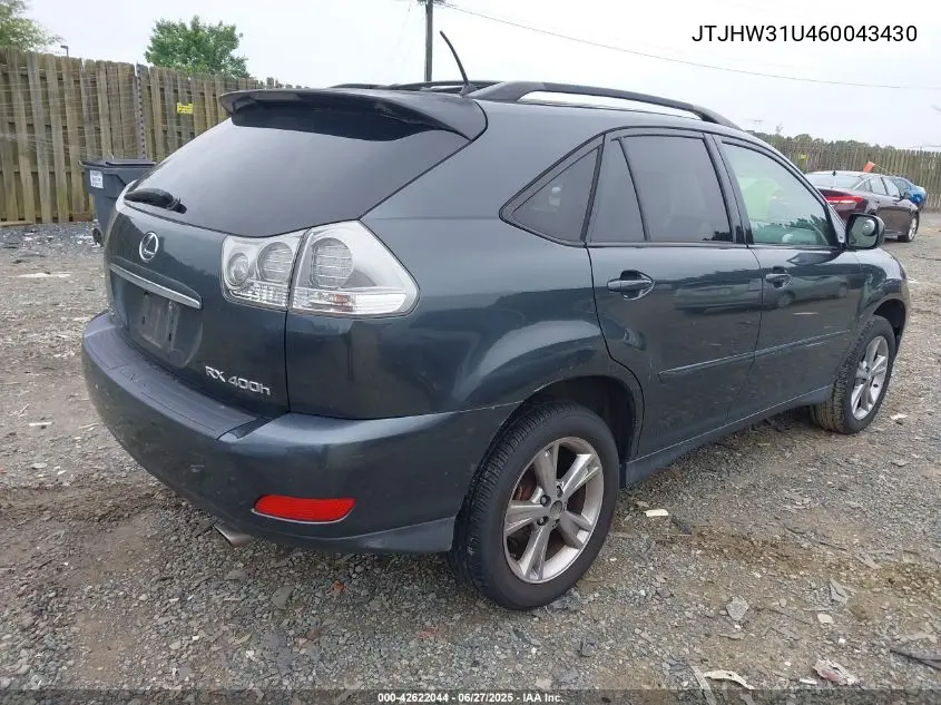2006 Lexus Rx 400H VIN: JTJHW31U460043430 Lot: 42622044