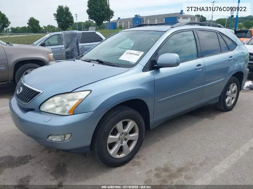 2006 Lexus Rx 330 VIN: 2T2HA31U76C093922 Lot: 42681684