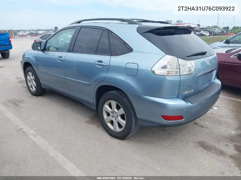 2006 Lexus Rx 330 VIN: 2T2HA31U76C093922 Lot: 42681684
