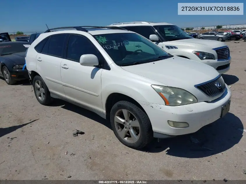 2007 Lexus Rx 350 VIN: 2T2GK31UX7C018836 Lot: 42237775