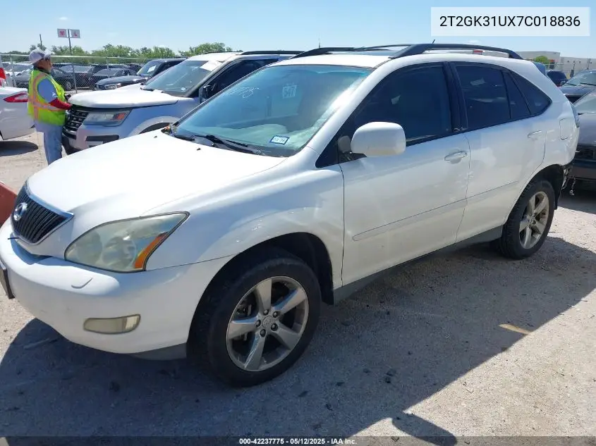 2007 Lexus Rx 350 VIN: 2T2GK31UX7C018836 Lot: 42237775