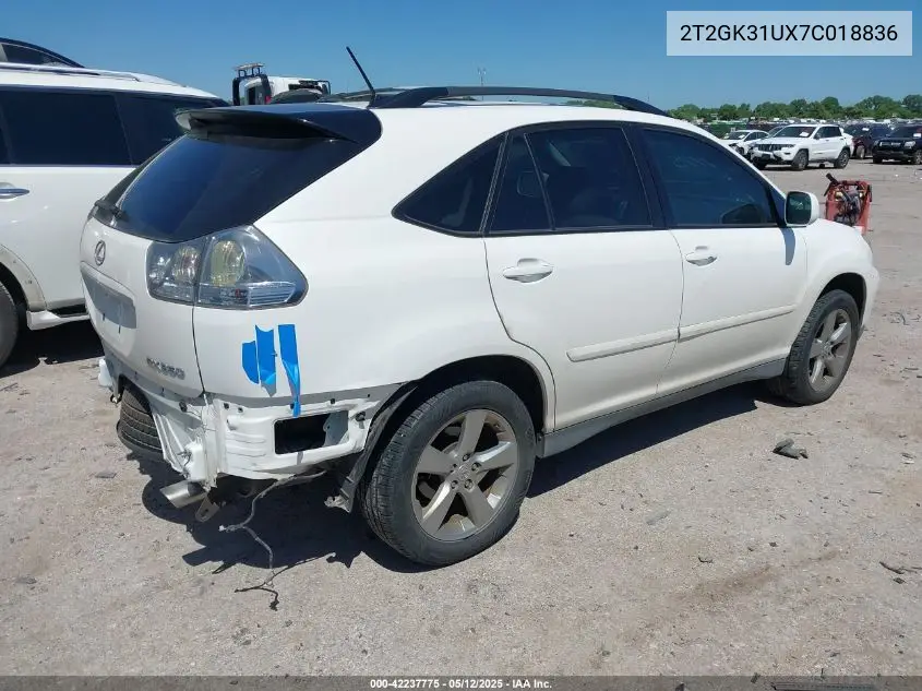 2007 Lexus Rx 350 VIN: 2T2GK31UX7C018836 Lot: 42237775