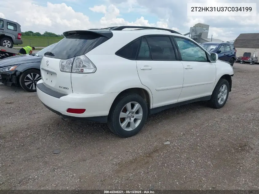 2007 Lexus Rx 350 VIN: 2T2HK31U37C034199 Lot: 42245321