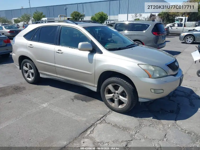 2007 Lexus Rx 350 VIN: 2T2GK31U77C017711 Lot: 42596749