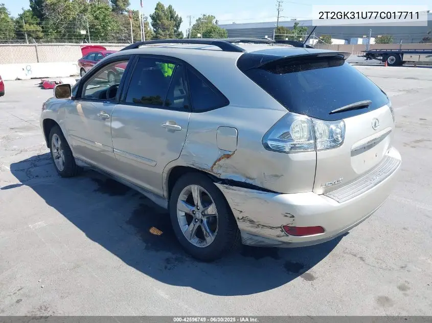 2007 Lexus Rx 350 VIN: 2T2GK31U77C017711 Lot: 42596749