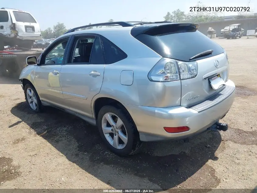 2007 Lexus Rx 350 VIN: 2T2HK31U97C020792 Lot: 42624668