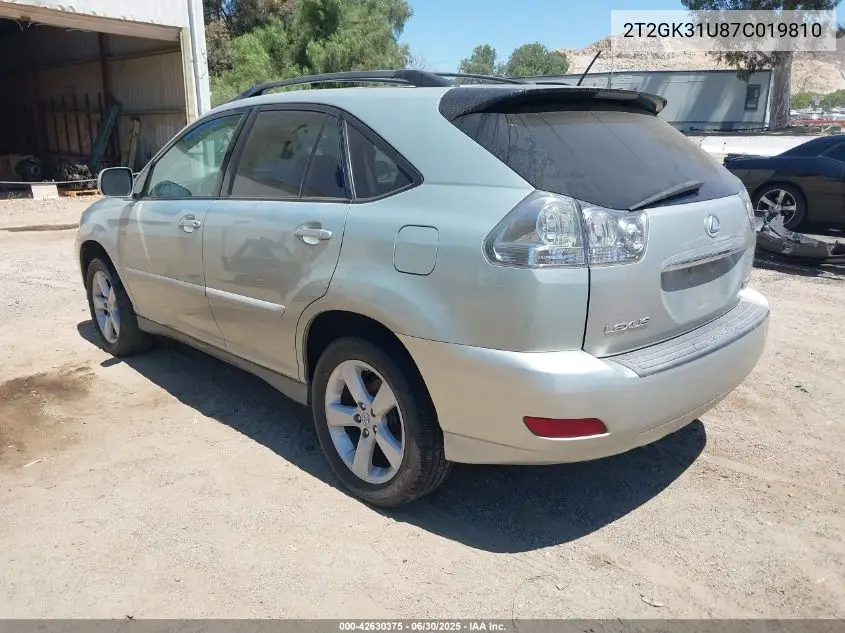 2007 Lexus Rx 350 VIN: 2T2GK31U87C019810 Lot: 42630375