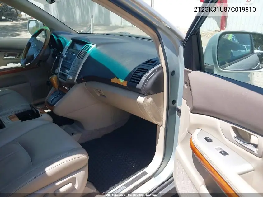 2007 Lexus Rx 350 VIN: 2T2GK31U87C019810 Lot: 42630375