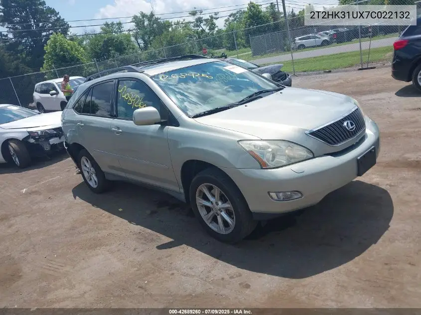 2007 Lexus Rx 350 VIN: 2T2HK31UX7C022132 Lot: 42689260