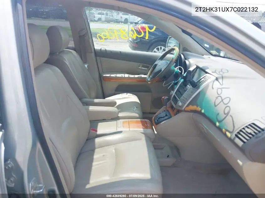 2007 Lexus Rx 350 VIN: 2T2HK31UX7C022132 Lot: 42689260