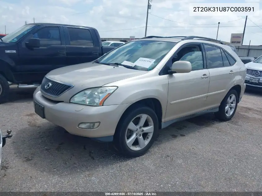 2007 Lexus Rx 350 VIN: 2T2GK31U87C003591 Lot: 42691556