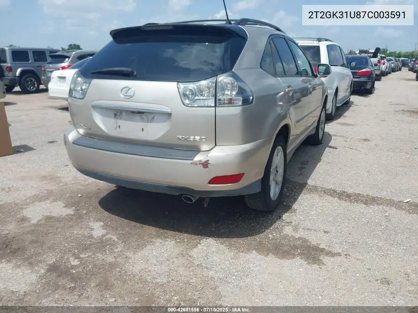 2007 Lexus Rx 350 VIN: 2T2GK31U87C003591 Lot: 42691556