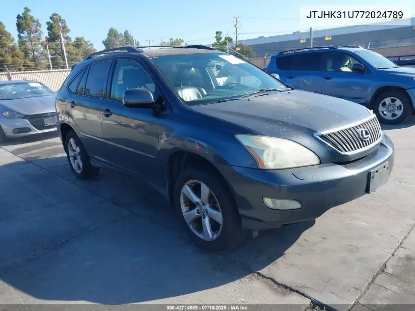 2007 Lexus Rx 350 VIN: JTJHK31U772024789 Lot: 42714909