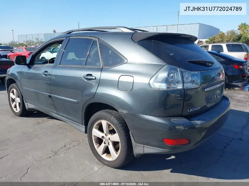 2007 Lexus Rx 350 VIN: JTJHK31U772024789 Lot: 42714909