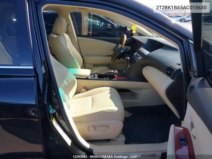 2010 Lexus Rx 350 VIN: 2T2BK1BA5AC015630 Lot: 12292082