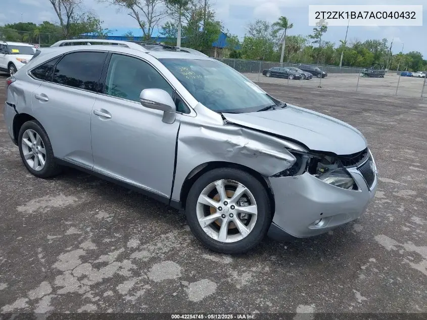 2010 Lexus Rx 350 VIN: 2T2ZK1BA7AC040432 Lot: 42254745