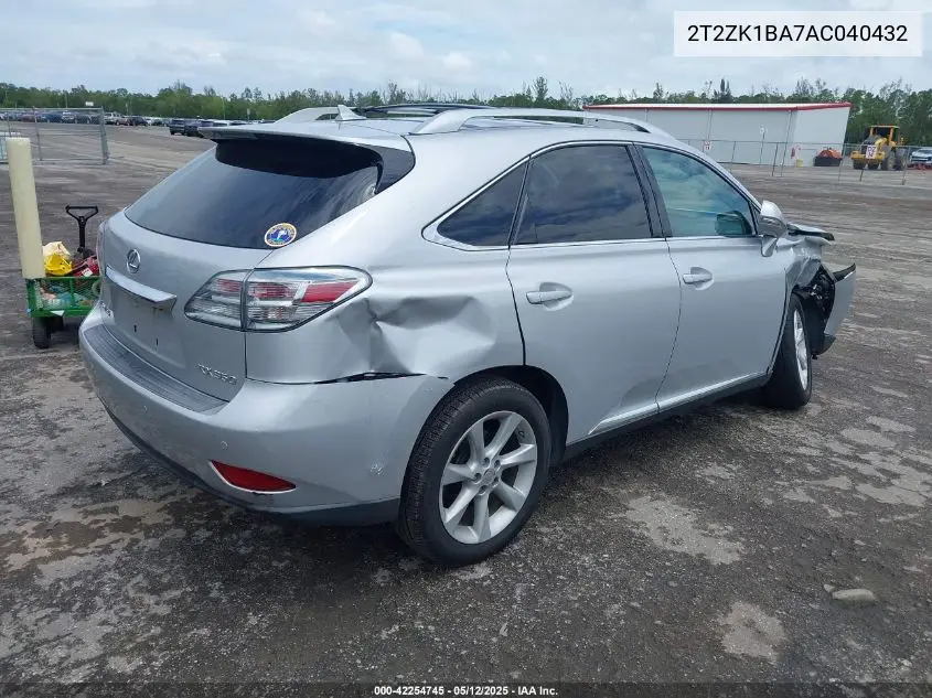 2010 Lexus Rx 350 VIN: 2T2ZK1BA7AC040432 Lot: 42254745