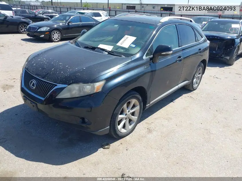 2010 Lexus Rx 350 VIN: 2T2ZK1BA8AC024093 Lot: 42258548