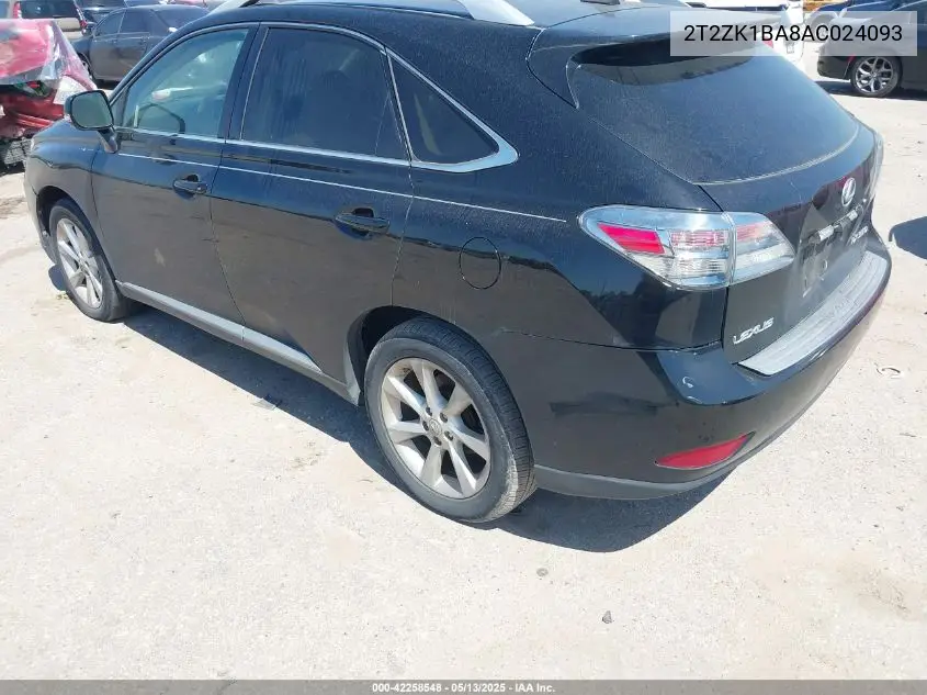 2010 Lexus Rx 350 VIN: 2T2ZK1BA8AC024093 Lot: 42258548