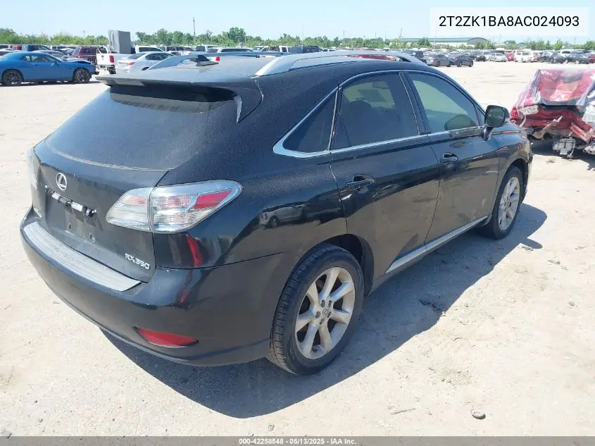 2010 Lexus Rx 350 VIN: 2T2ZK1BA8AC024093 Lot: 42258548