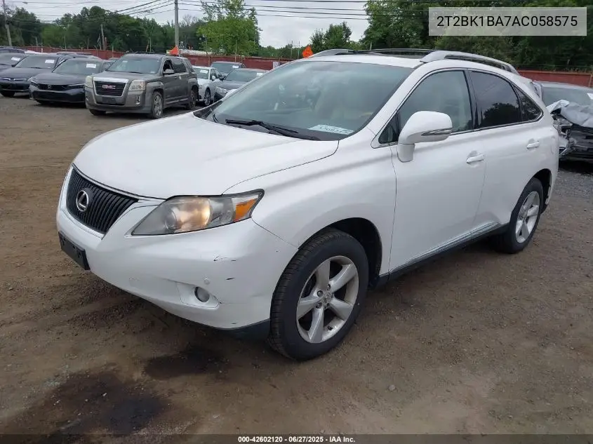 2010 Lexus Rx 350 VIN: 2T2BK1BA7AC058575 Lot: 42602120