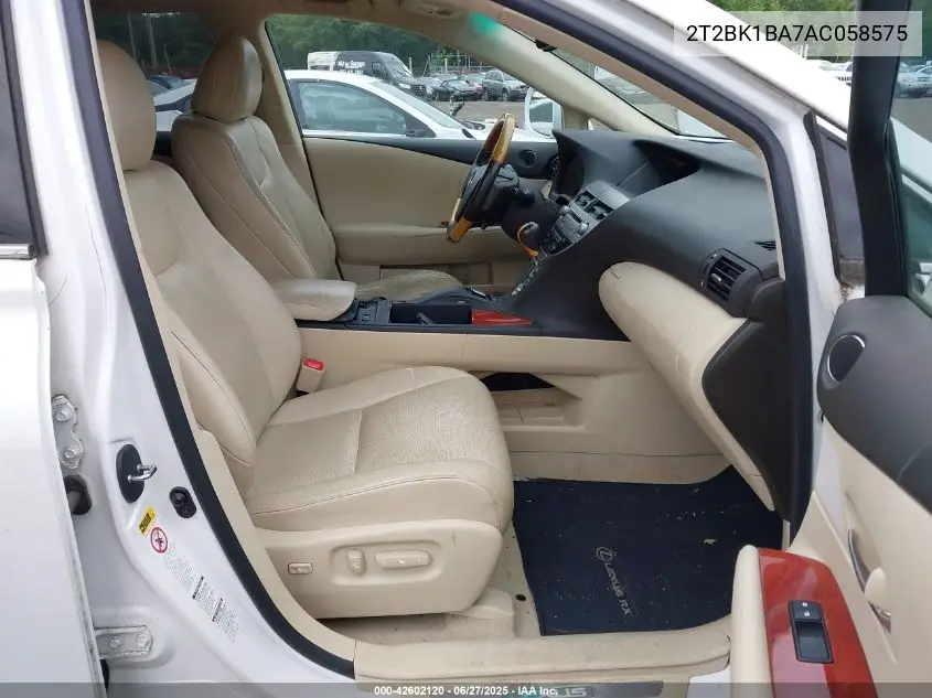 2010 Lexus Rx 350 VIN: 2T2BK1BA7AC058575 Lot: 42602120