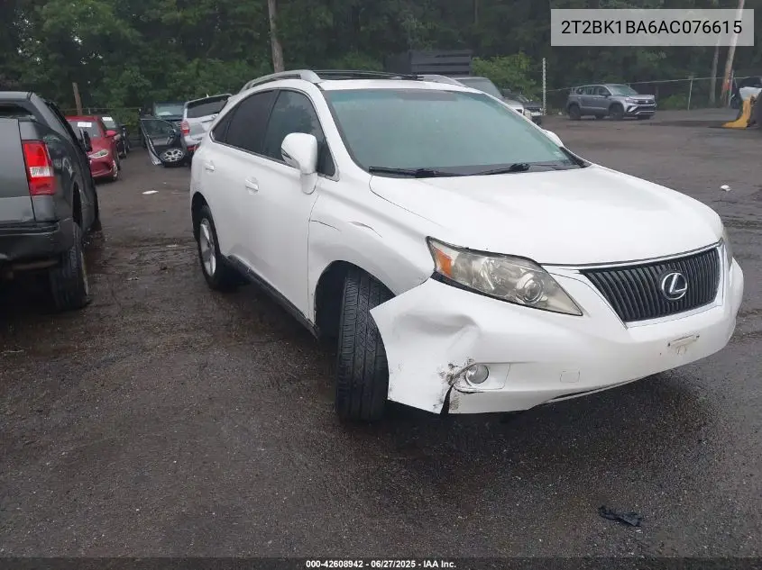 2010 Lexus Rx 350 VIN: 2T2BK1BA6AC076615 Lot: 42608942