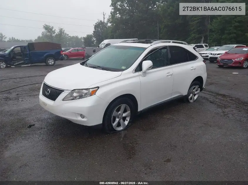 2010 Lexus Rx 350 VIN: 2T2BK1BA6AC076615 Lot: 42608942