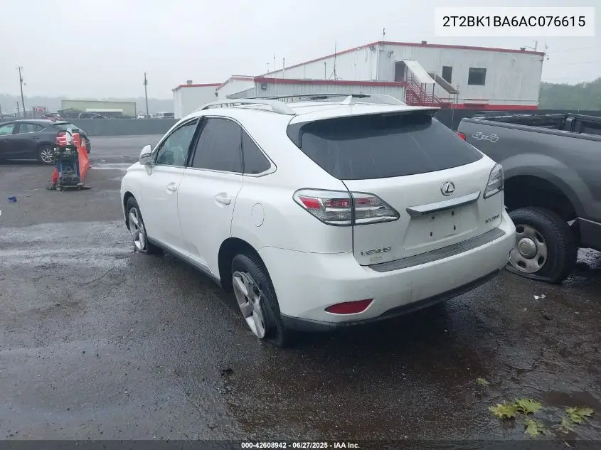 2010 Lexus Rx 350 VIN: 2T2BK1BA6AC076615 Lot: 42608942