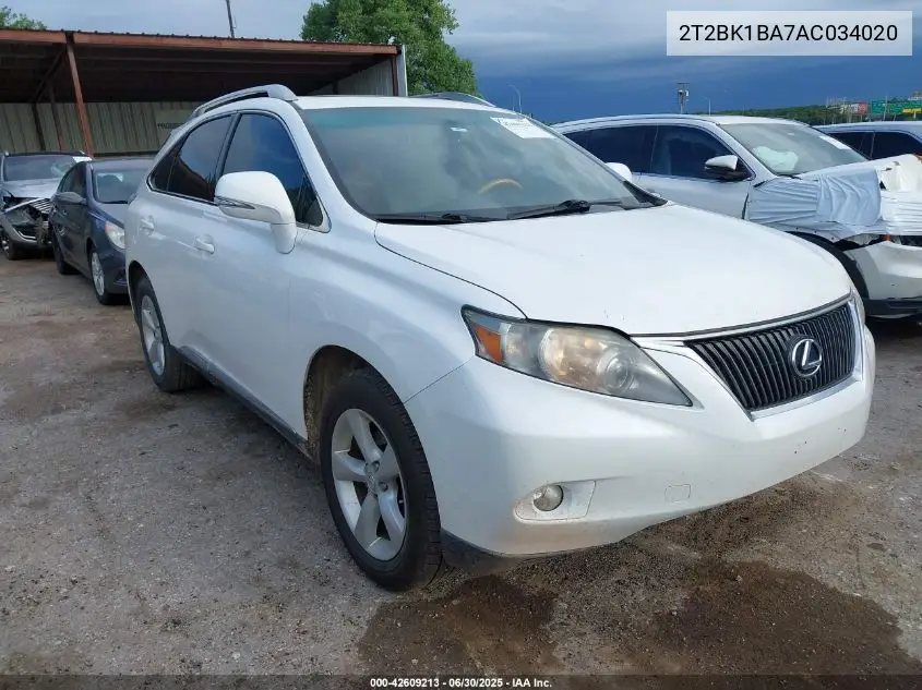 2010 Lexus Rx 350 VIN: 2T2BK1BA7AC034020 Lot: 42609213