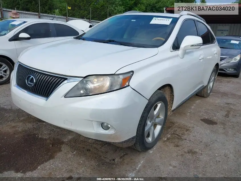 2010 Lexus Rx 350 VIN: 2T2BK1BA7AC034020 Lot: 42609213