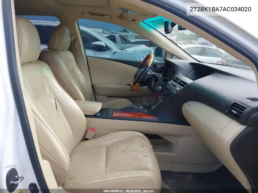 2010 Lexus Rx 350 VIN: 2T2BK1BA7AC034020 Lot: 42609213
