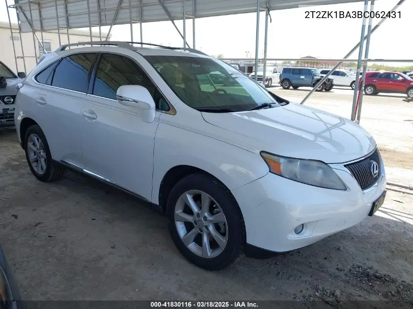 2011 Lexus Rx 350 VIN: 2T2ZK1BA3BC062431 Lot: 41830116