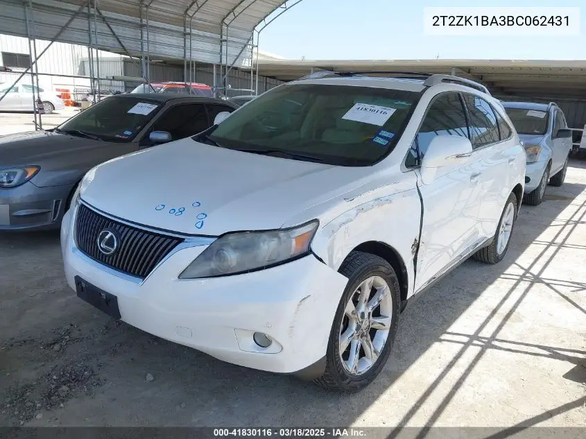 2011 Lexus Rx 350 VIN: 2T2ZK1BA3BC062431 Lot: 41830116