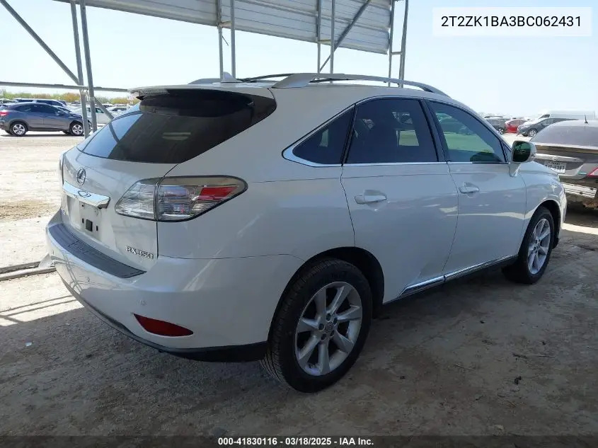2011 Lexus Rx 350 VIN: 2T2ZK1BA3BC062431 Lot: 41830116