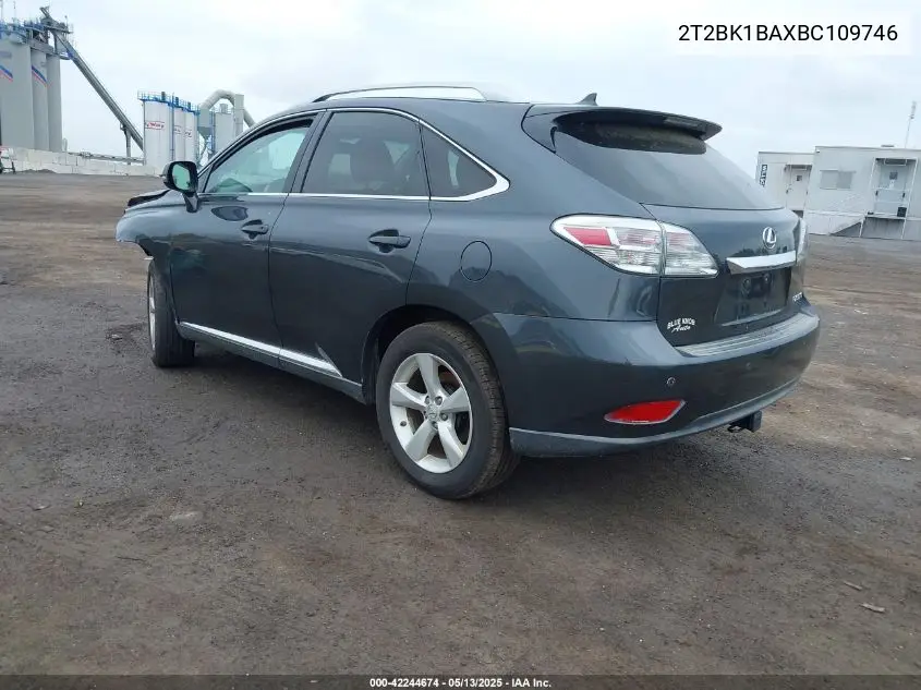 2011 Lexus Rx 350 VIN: 2T2BK1BAXBC109746 Lot: 42244674